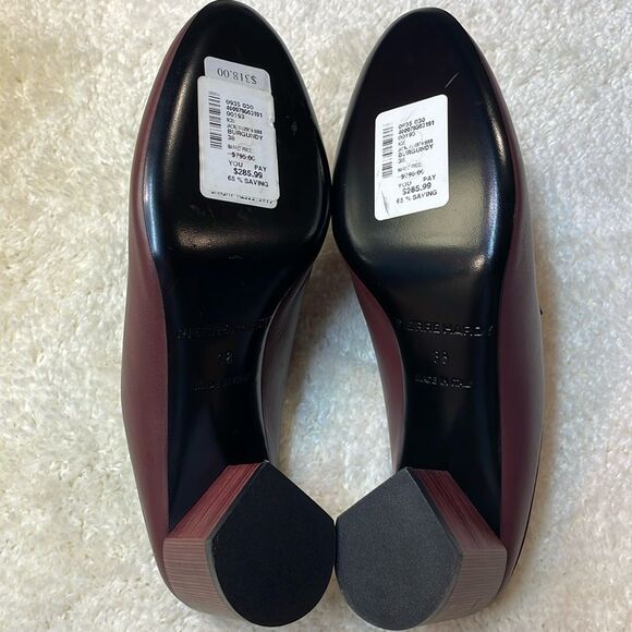 Pierre Hardy Burgundy Leather Block Heels Mules Womens Sz 7.5 - Picture 9 of 11